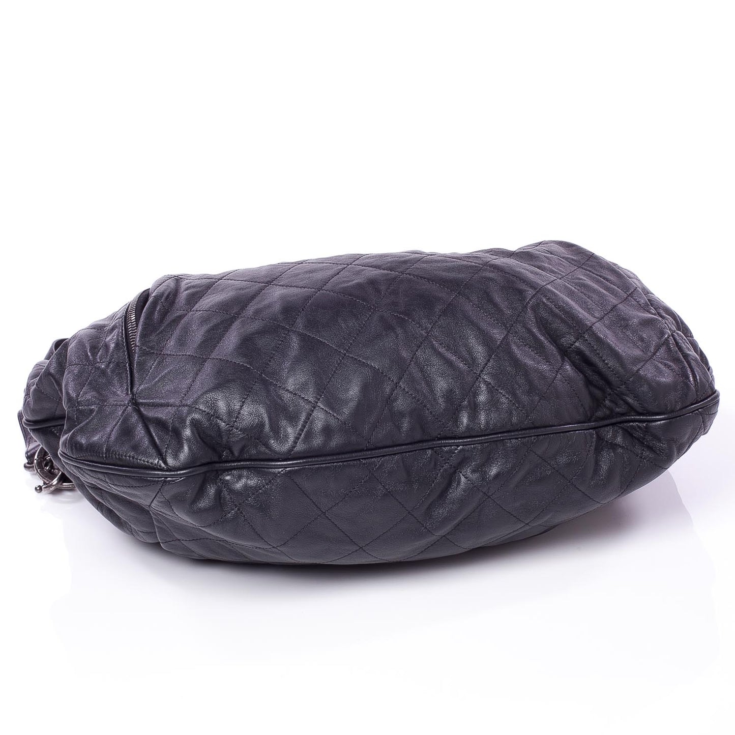 Calfskin Coco Pleats Hobo Black