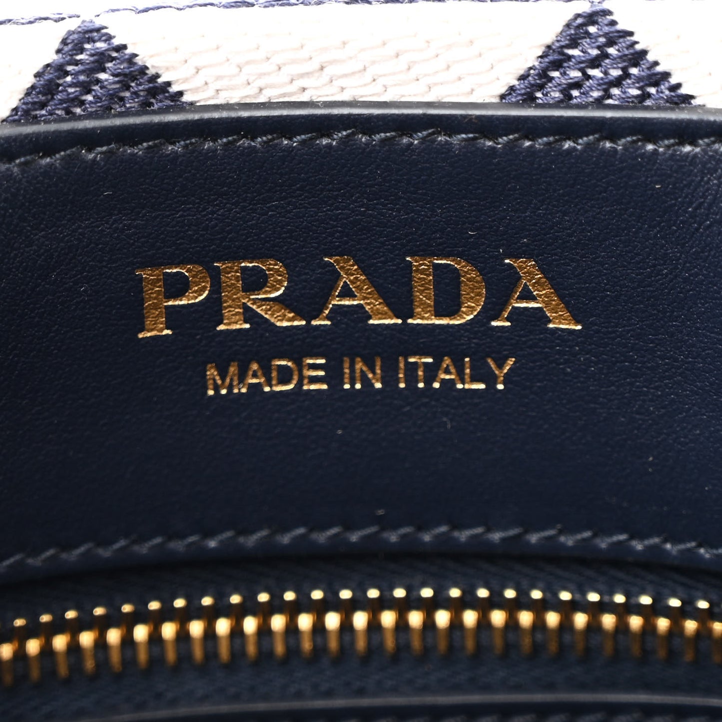 Jacquard Triangolo Symbole Embroidered Tote Navy