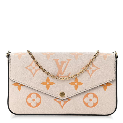Louis Vuitton Empreinte Monogram Giant By The Pool Felicie Pochette Chain Wallet Cream Saffron 1 of 7