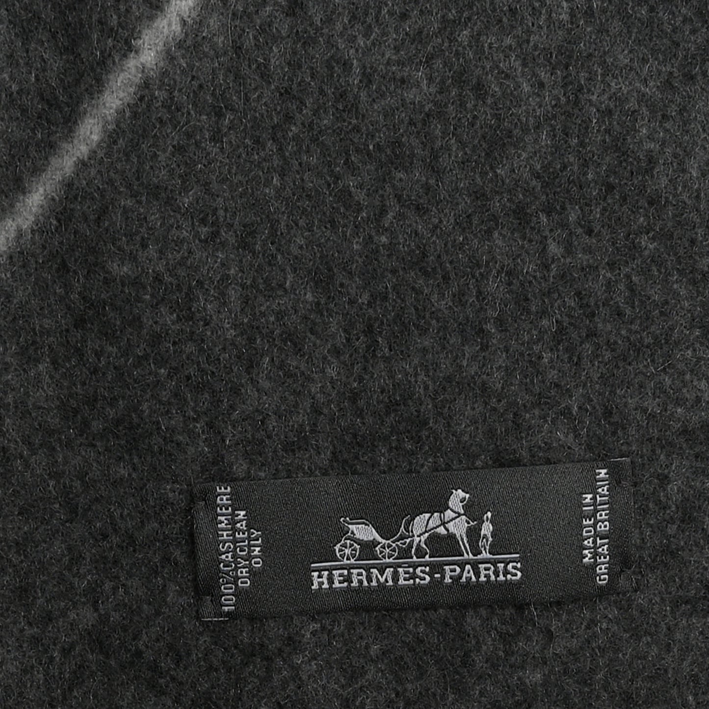 Cashmere Casaque Entrelacs Equestres Muffler Anthracite Gris Clair