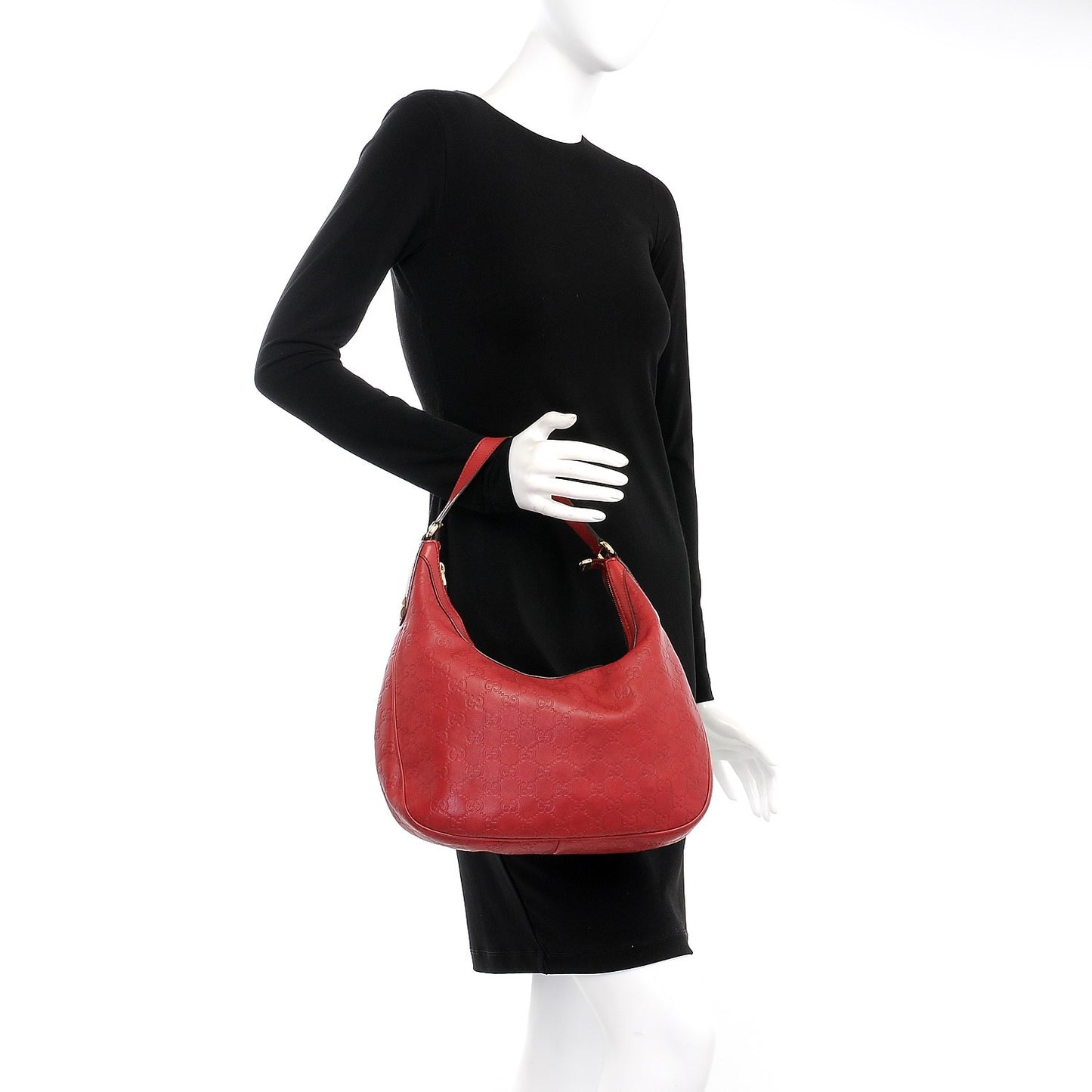 Guccissima Small Charmy Hobo Red