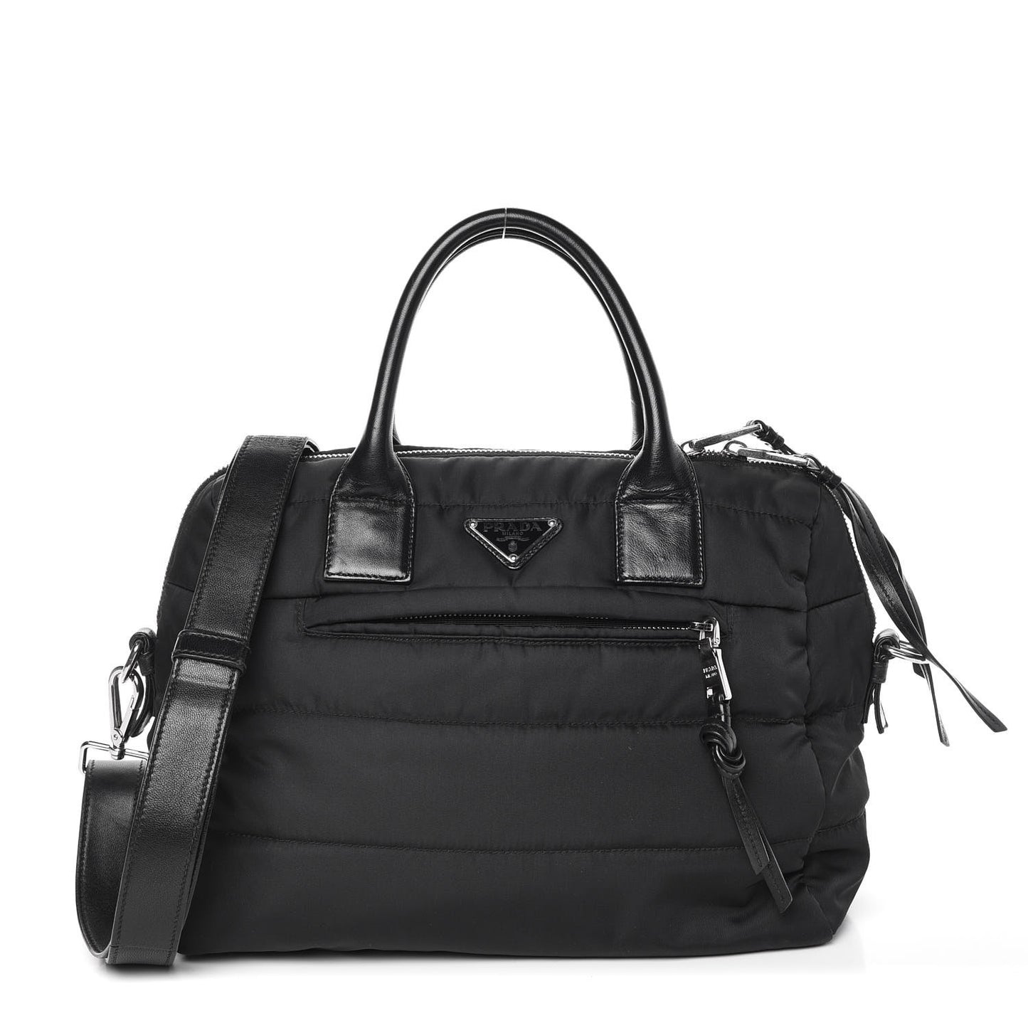 Nylon Tessuto Quilted Bowler Black