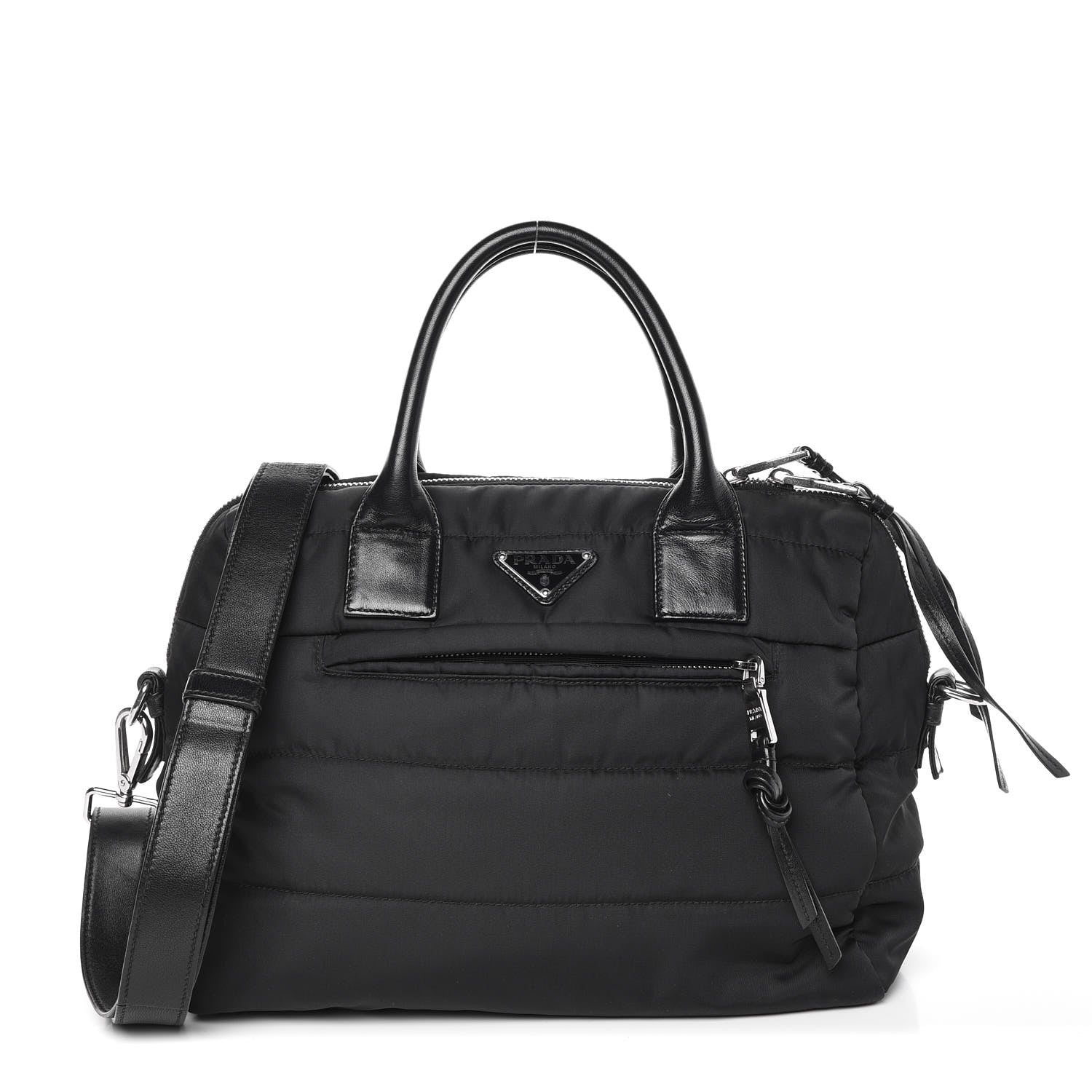 Prada Nylon Tessuto Quilted Bowler Black 1 of 9