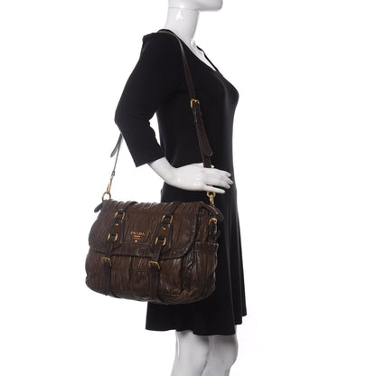 Prada Nappa Gaufre Messenger Tote Noce 2 of 14