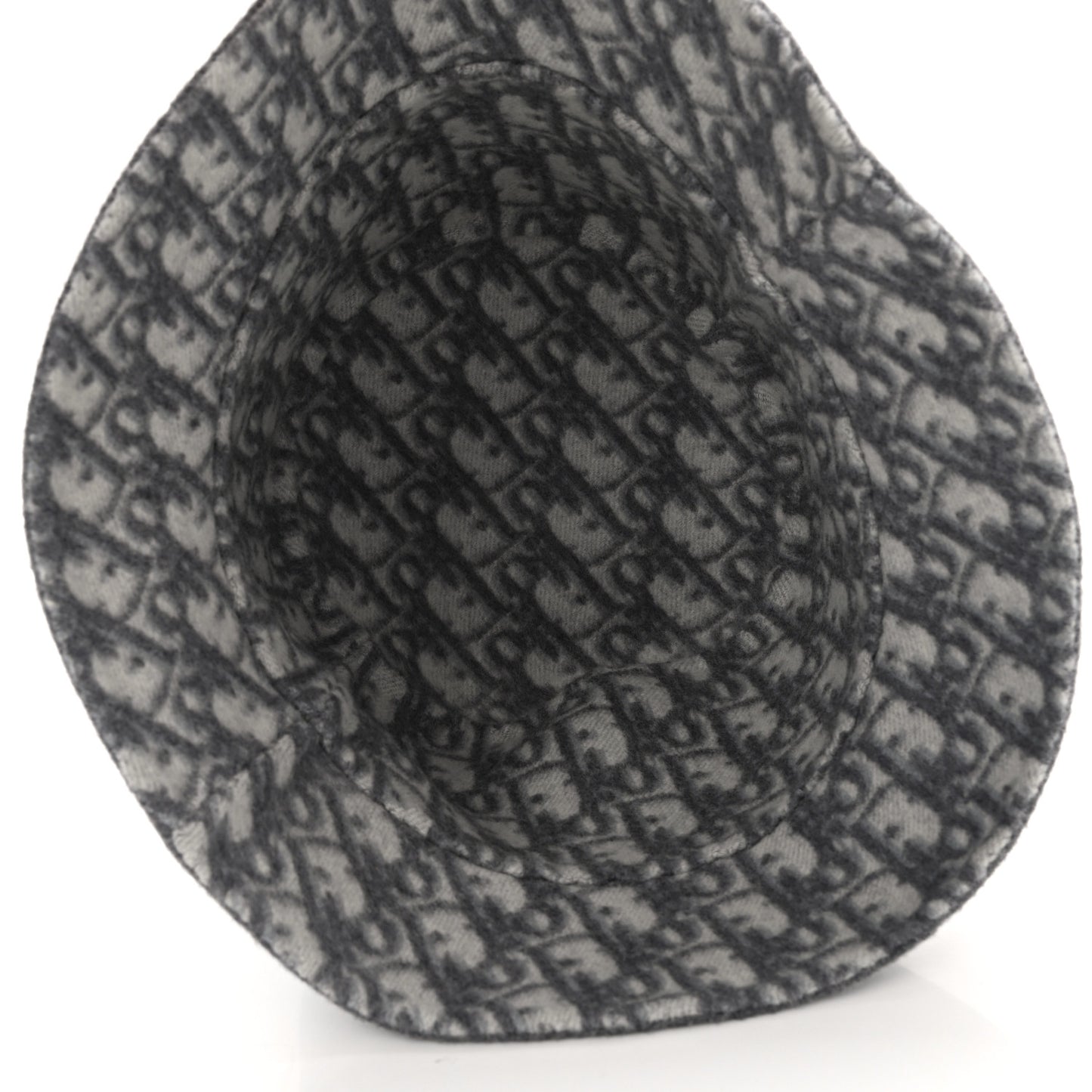 Wool Oblique Jacquard Bucket Hat Grey