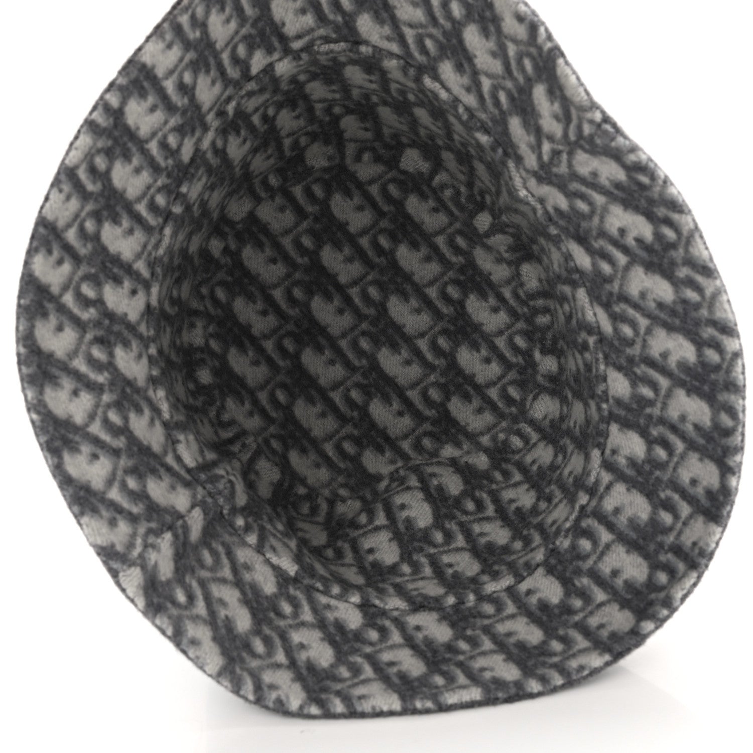Christian Dior Wool Oblique Jacquard Bucket Hat Grey 16 of 17