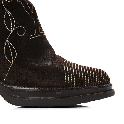 Louis Vuitton Suede Cowboy Knee High Tall Boots 36.5 Brown 15 of 19