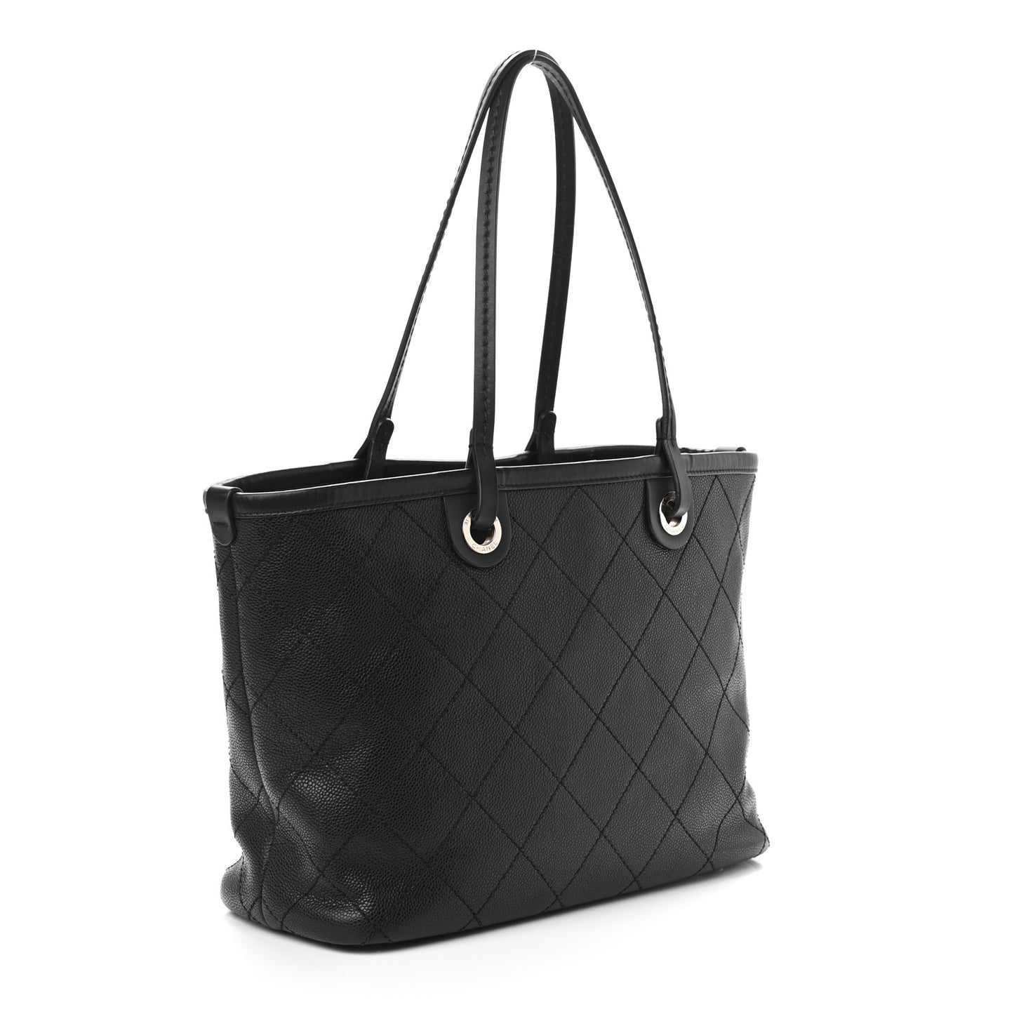 Grained Calfskin Shopping Fever Tote Black