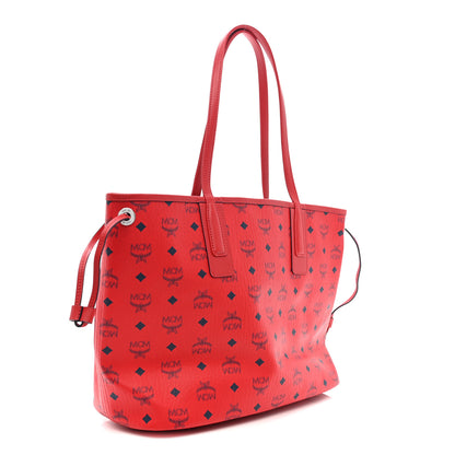 MCM Visetos Medium Liz Reversible Shopper Tote Candy Red 4 of 17