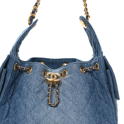 Chanel Washed Denim Quilted Small Chanel 25 Handbag Blue 8 of 11