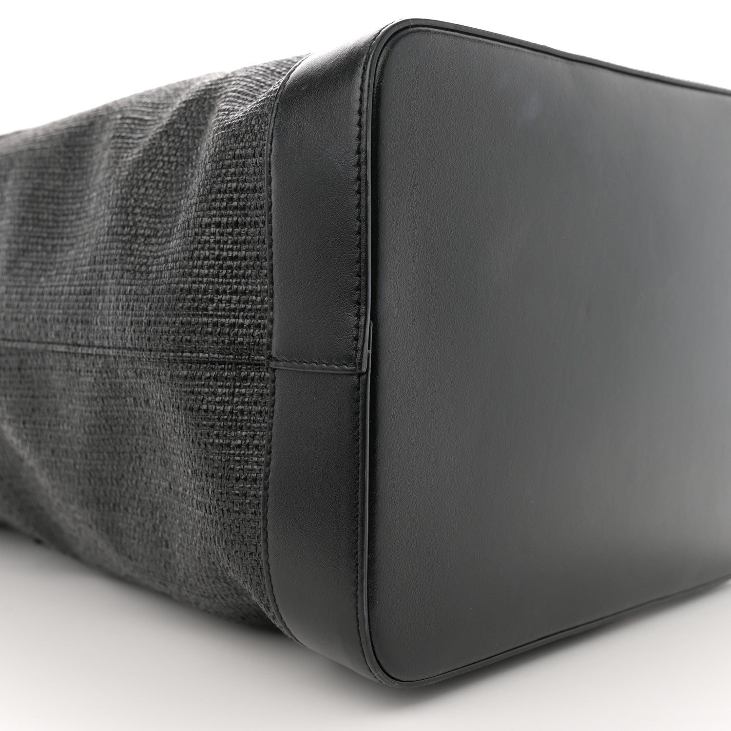 Saint Laurent Linen Canvas Teddy Shopping Bag Black 10 of 11