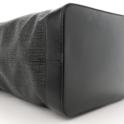 Saint Laurent Linen Canvas Teddy Shopping Bag Black 10 of 11