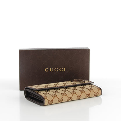 Gucci Monogram Lovely Heart Continental Wallet Brown 4 of 7