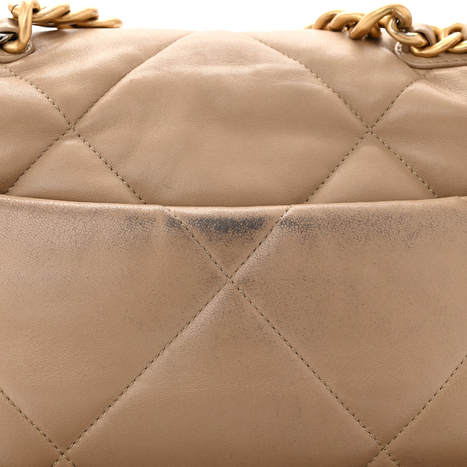 Chanel Lambskin Quilted Medium Chanel 19 Flap Dark Beige 1227437