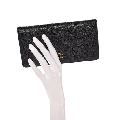 Chanel Caviar Quilted Yen Wallet Black 2 of 9