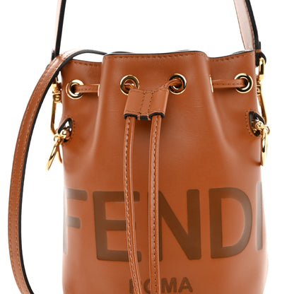 Fendi Vitello King F is Fendi Logo Embossed Mini Mon Tresor Bucket Bag Cuoio 7 of 9