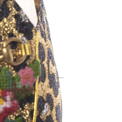 Gucci Lurex Jacquard Leopard Embroidered Princetown Slippers 40 Black Gold 9 of 10