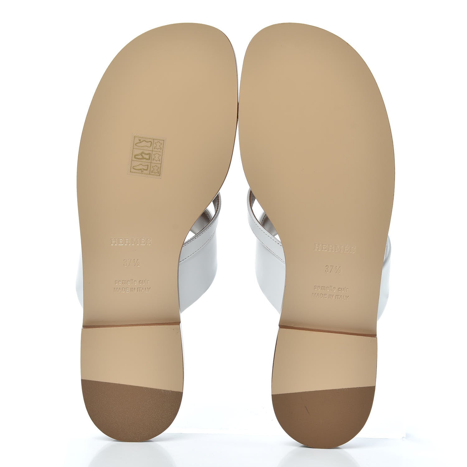 Hermes Calfskin Claire Sandals 37.5 White 7 of 7