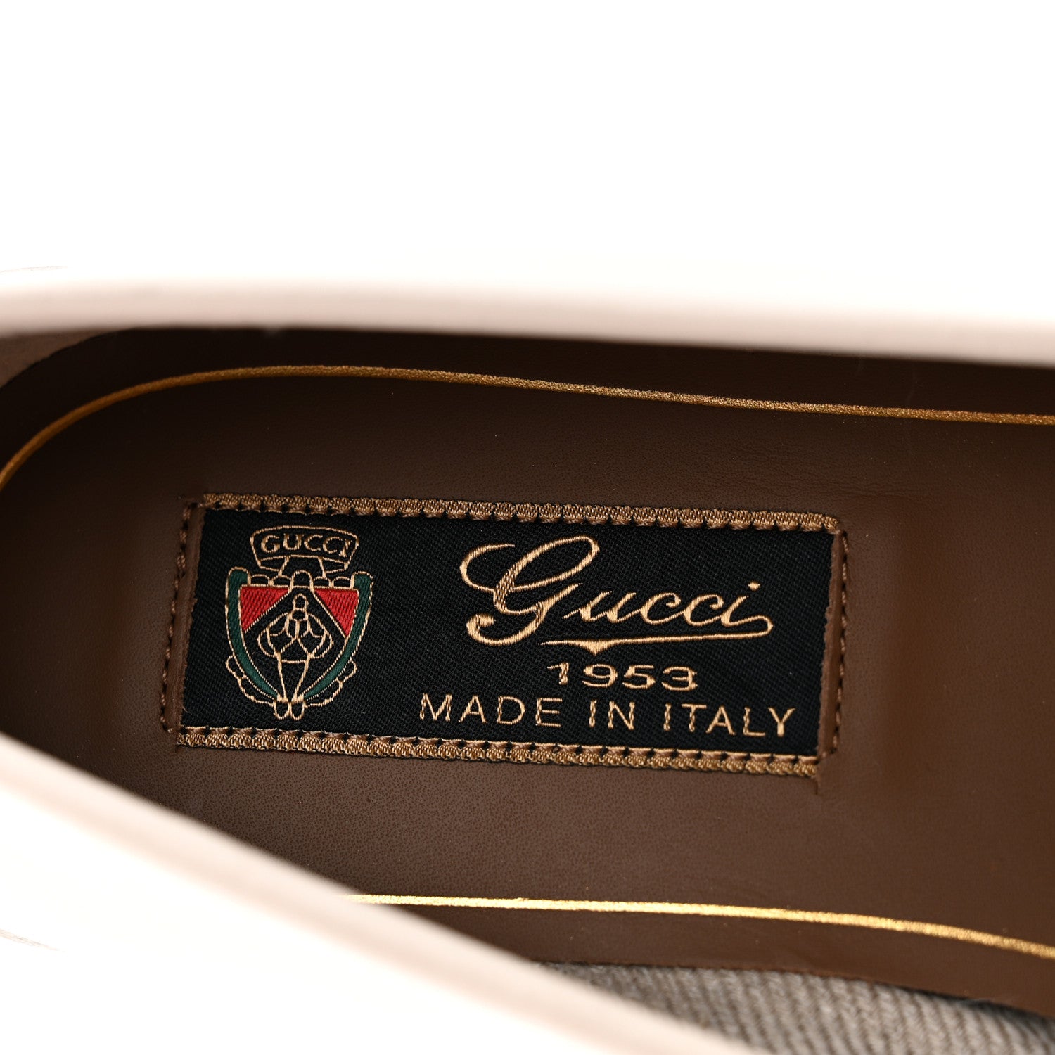 Gucci Lambskin Womens Brixton Horsebit Loafers 36 Mystic White 6 of 8