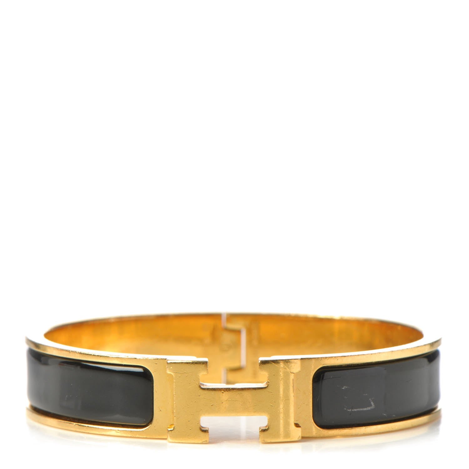 Hermes Enamel Narrow Clic Clac H Bracelet PM Black 1 of 7