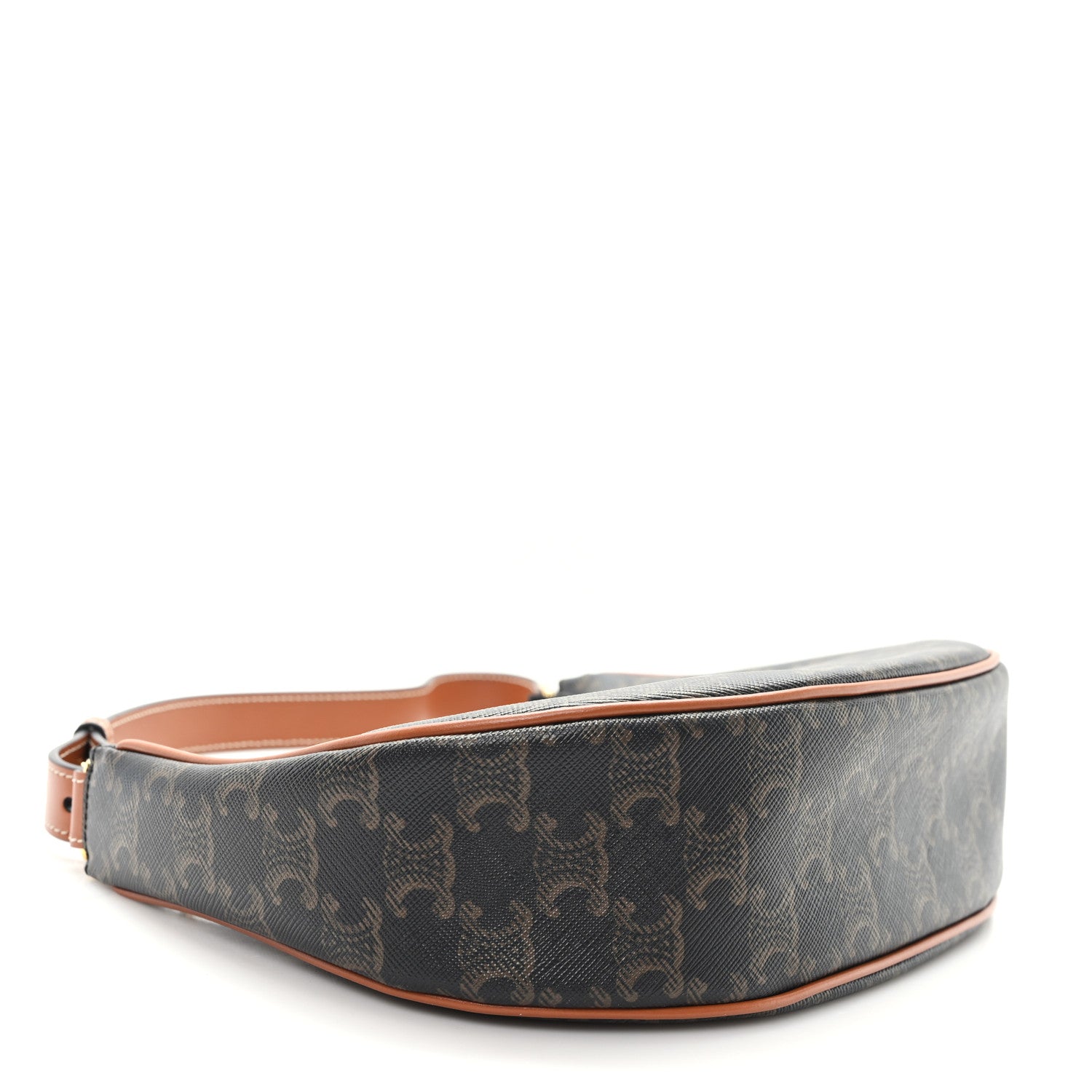 Celine Triomphe Canvas Calfskin Ava Shoulder Bag Tan 4 of 10