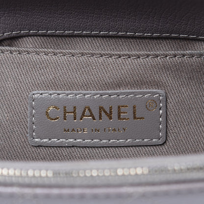 Chanel Shiny Calfskin Goatskin Quilted Small Coco Curve Messenger Flap Grey 6 of 14