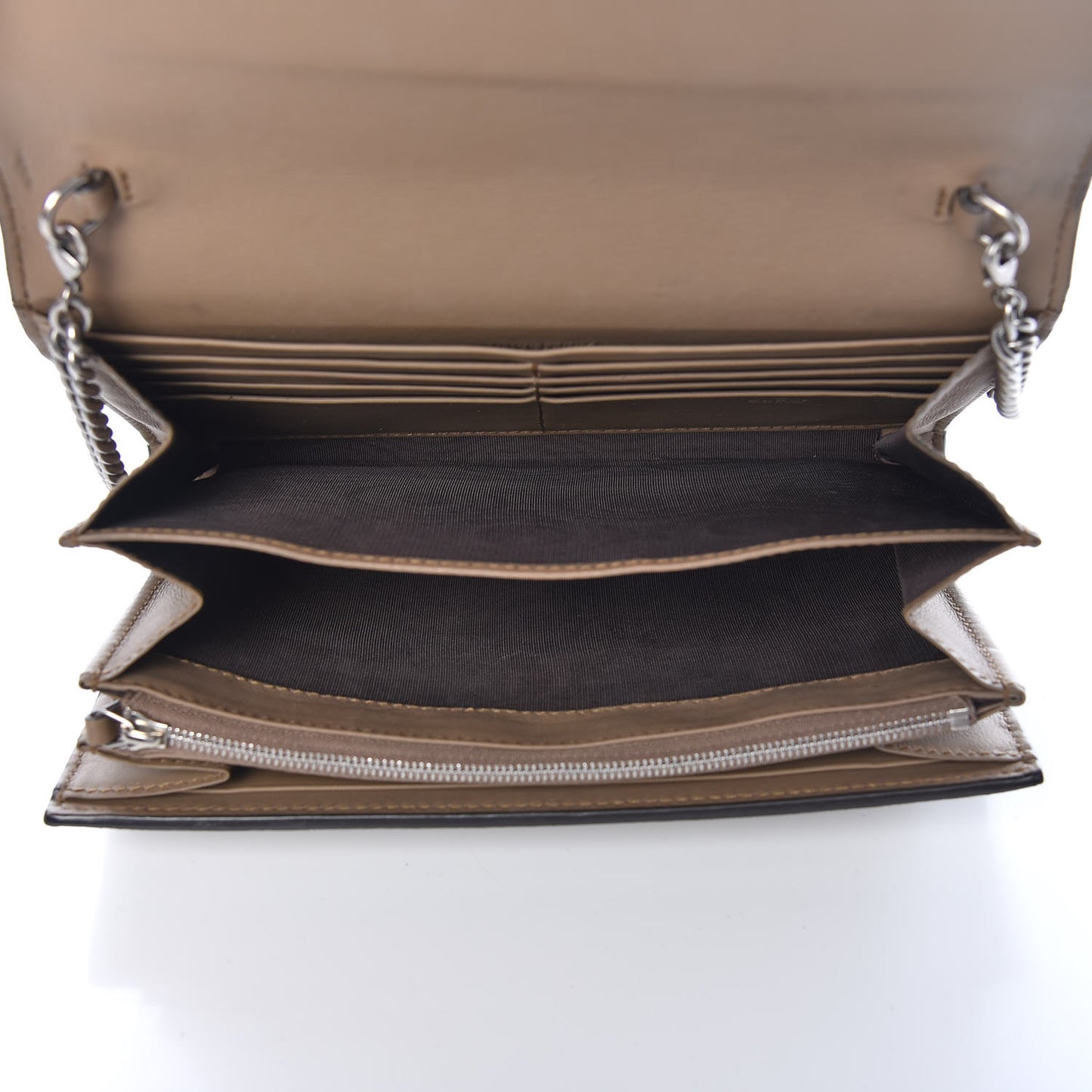 GG Supreme Monogram Mini Dionysus Chain Wallet Beige Taupe
