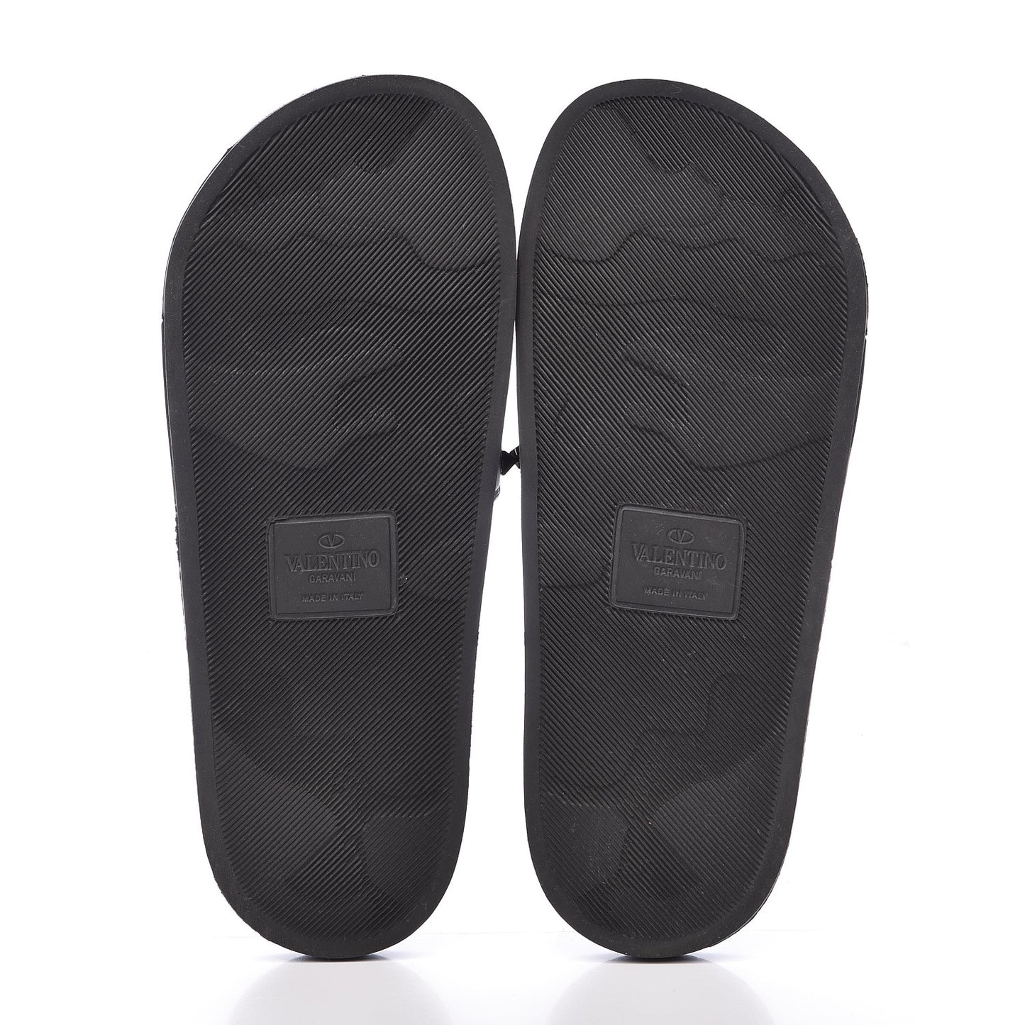 Rubber Rockstud Slide Sandals 38 Black