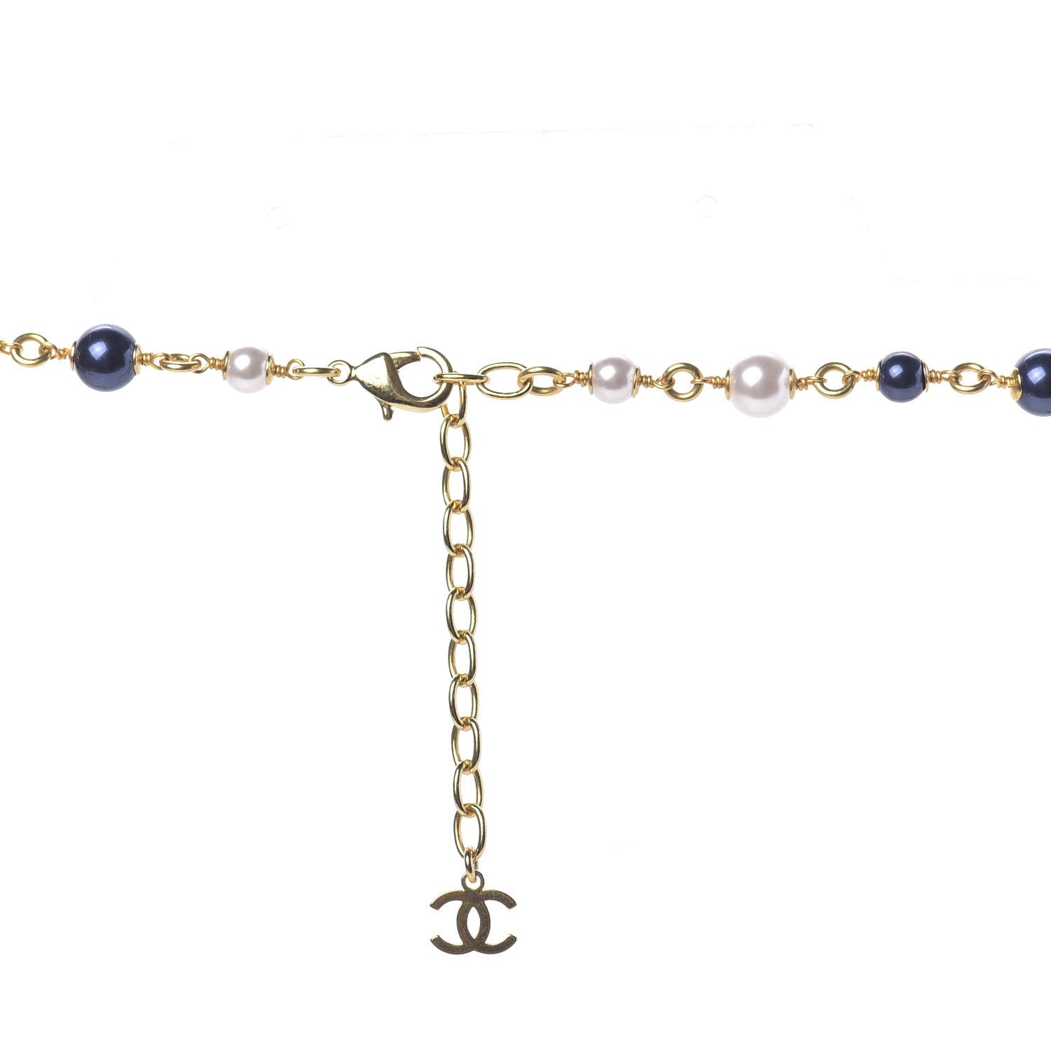 Chanel Resin Gripoix Poured Glass Pearl Necklace Gold Multicolor 5 of 9