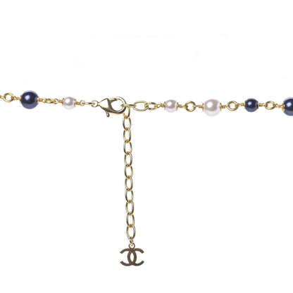 Chanel Resin Gripoix Poured Glass Pearl Necklace Gold Multicolor 5 of 9