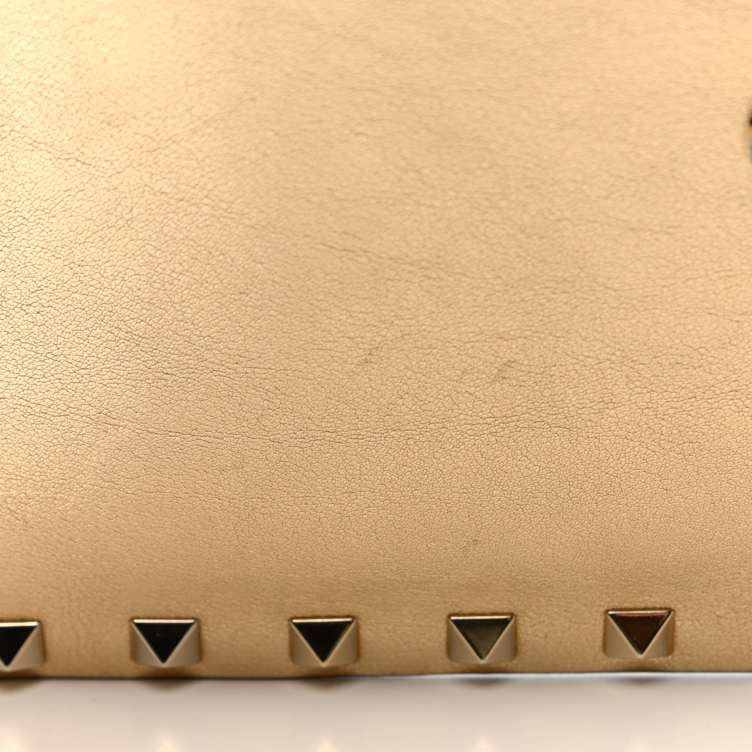 Valentino Garavani Metallic Calfskin Medium Rockstud Envelope Flat Wristlet Pouch Gold 8 of 11