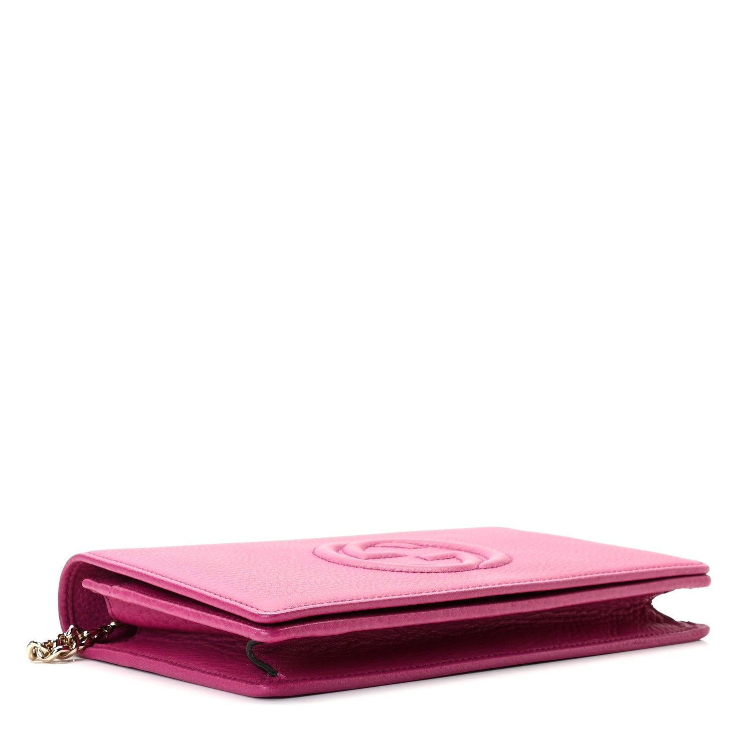 Gucci Pebbled Calfskin Soho Wallet on Chain Bright Bougainvillea 2 of 6
