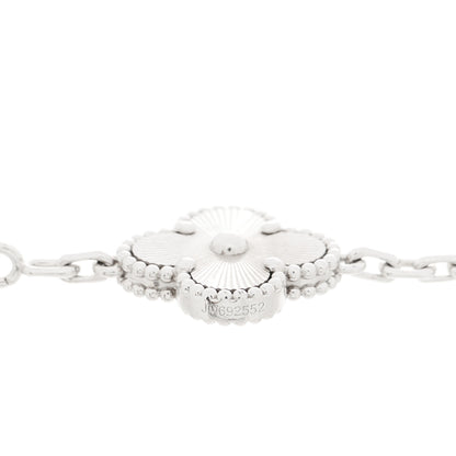 Van Cleef & Arpels VAN CLEEF & ARPELS 18K White Gold 5 Motifs Guilloche Vintage Alhambra Bracelet 3 of 4