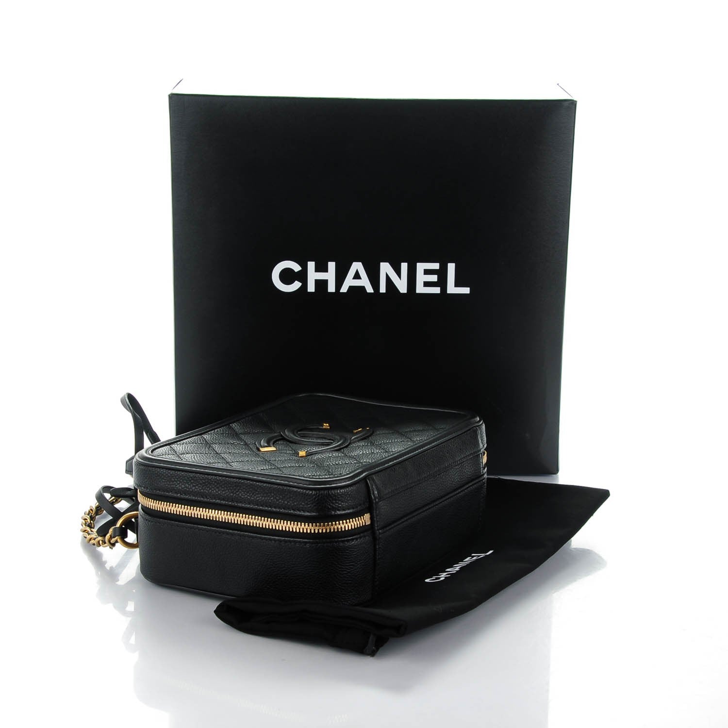 Chanel Caviar Quilted Medium CC Filigree Vanity Case Black 4 of 7