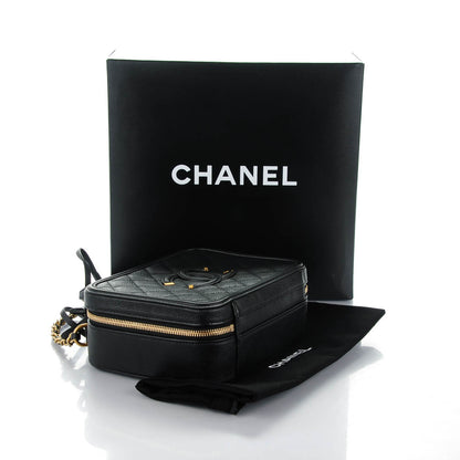Chanel Caviar Quilted Medium CC Filigree Vanity Case Black 4 of 7