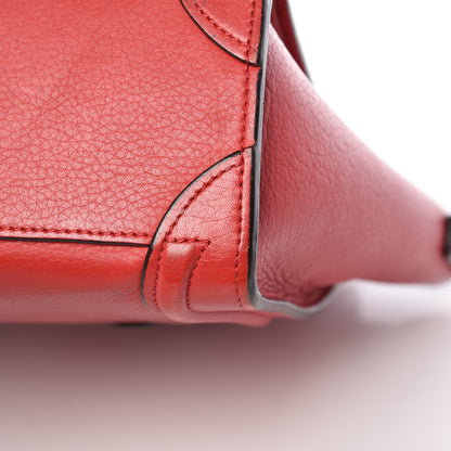 Celine Drummed Calfskin Nano Luggage Coquelicot 11 of 23