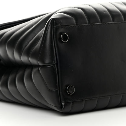 Saint Laurent Calfskin Y Quilted Monogram Monochrome Large Loulou Chain Satchel Black 8 of 17