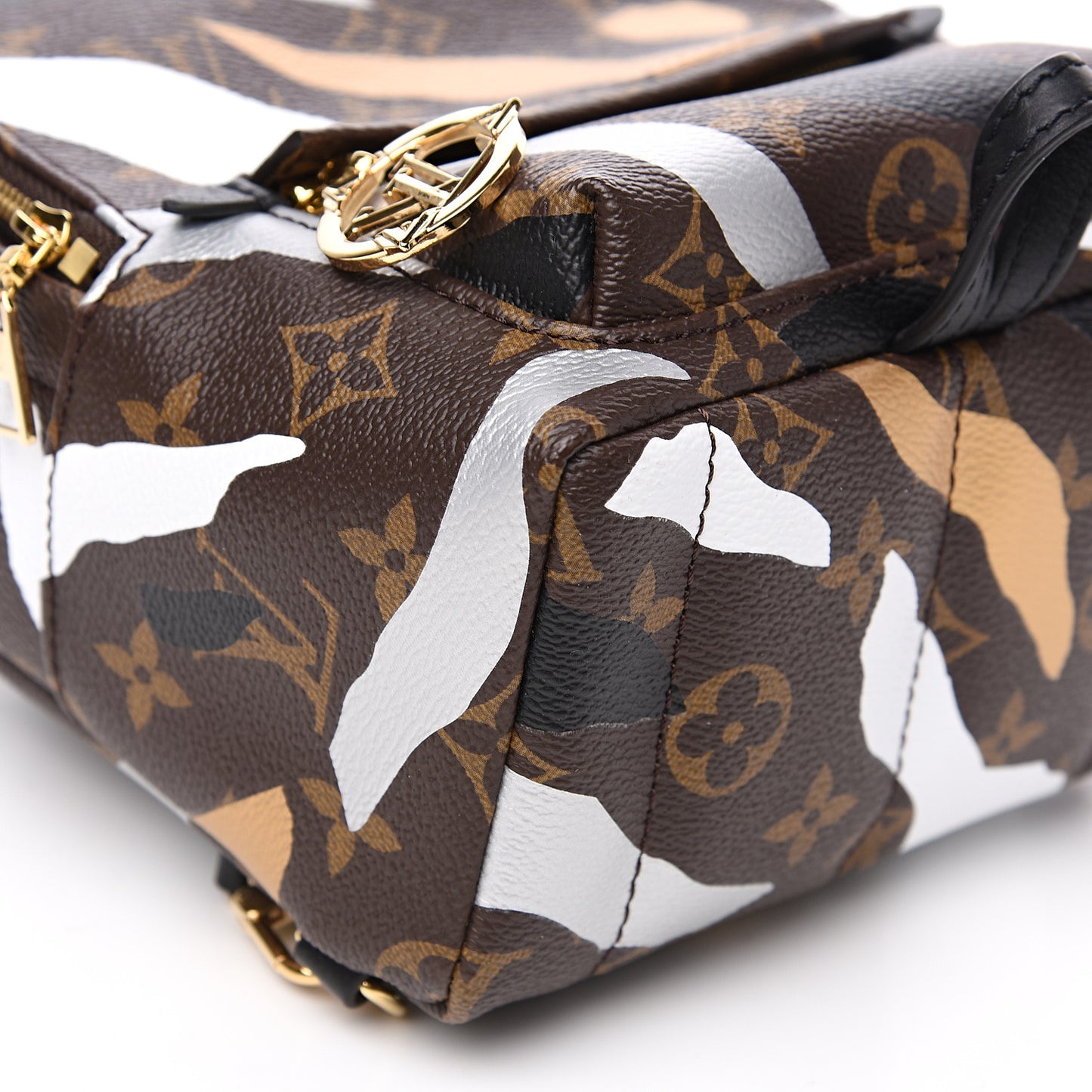 X LOL Monogram Palm Springs Backpack Mini Gold Silver
