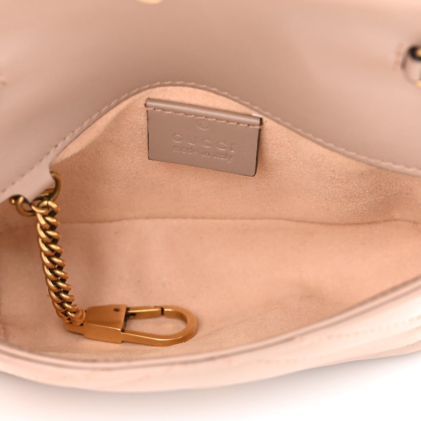 Calfskin Matelasse Super Mini GG Marmont Shoulder Bag Porcelain Rose