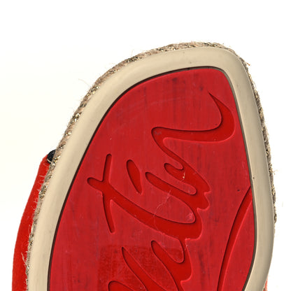 Christian Louboutin Canvas Raffia Velvet Pacha Loubi Flat Espadrilles 38 Multicolor 7 of 7