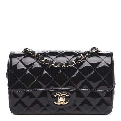 Chanel Patent Calfskin Quilted Mini Rectangular Flap Black 1 of 11