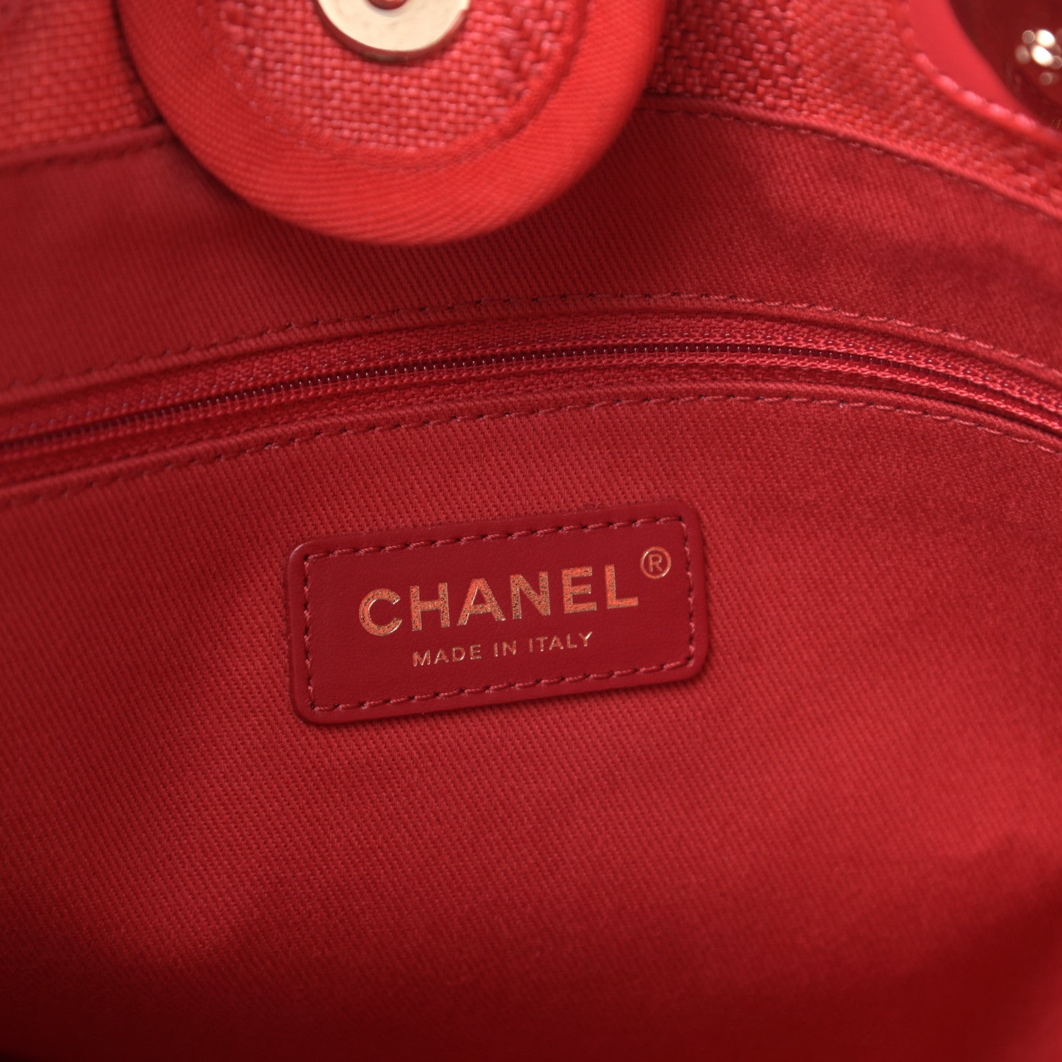 Chanel Mixed Fibers Striped Small Deauville Tote Red 6 of 10