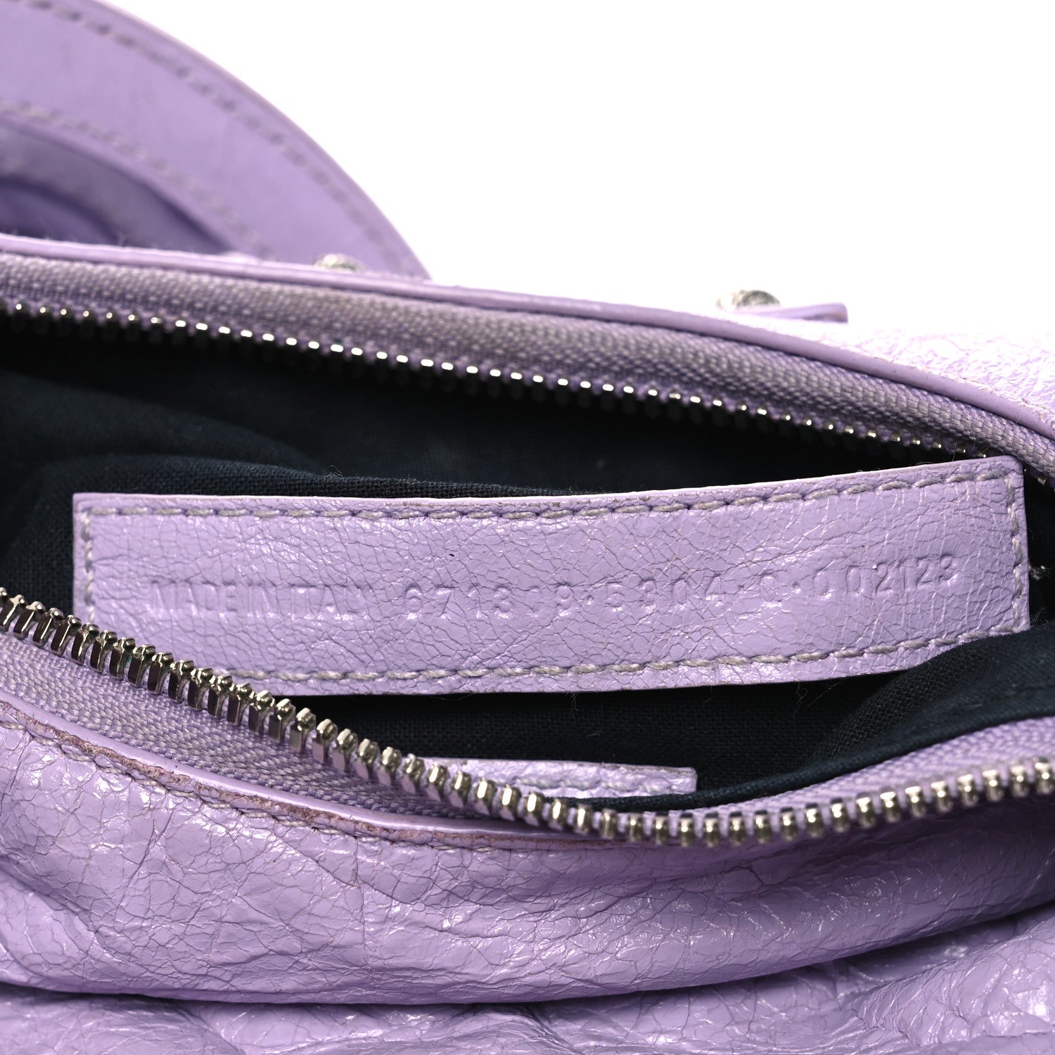 Balenciaga Extra Supple Calfskin Crocodile Embossed Le Cagole Shoulder Bag XS Lilac 8 of 18