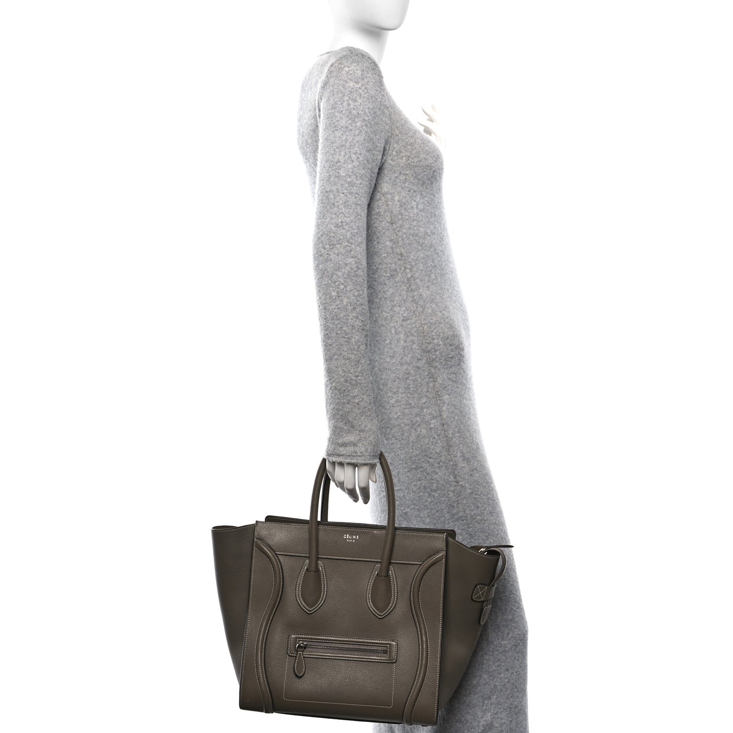 Drummed Calfskin Mini Luggage Souris
