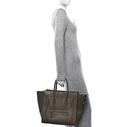 Celine Drummed Calfskin Mini Luggage Souris 2 of 10