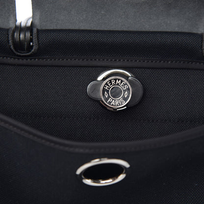 Hermes Military Toile Vache Hunter Herbag Zip PM 31 Black 10 of 11