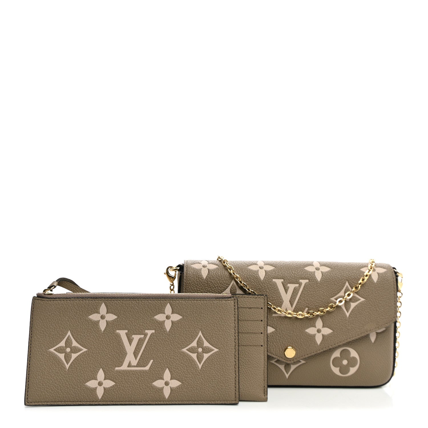 Louis Vuitton Empreinte Monogram Giant Felicie Pochette Tourterelle Creme 2 of 9