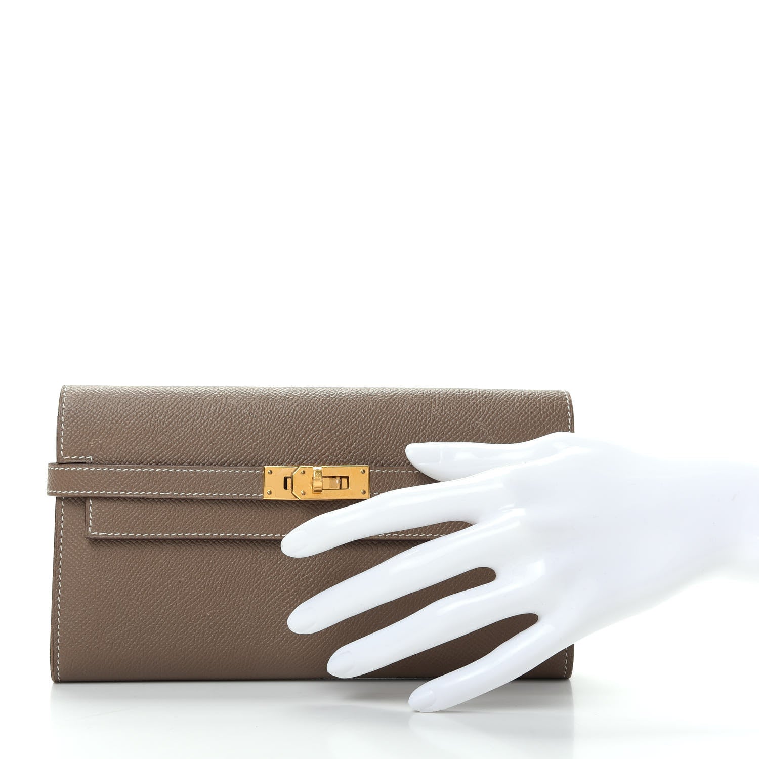 Hermes Epsom Kelly Longue Wallet Etoupe 2 of 6