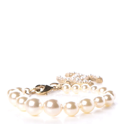 Chanel Pearl Crystal CC Bracelet Gold 3 of 5