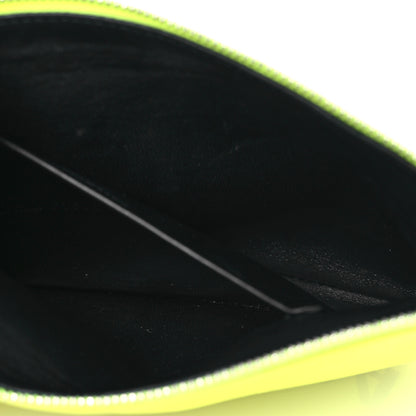 Balenciaga Calfskin Logo Zip Pouch Acid Green Black 6 of 13